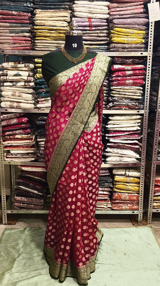 Untitled design - 2026-02-17T173425.647 Banaras Georette saree - Image 1